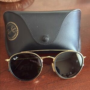 Ray-Ban Gold and Black Sunglasses